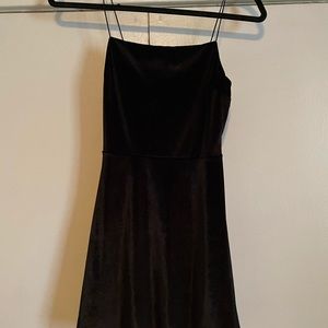 Urban Outfitters - Black Velvet Strappy Mini Dress